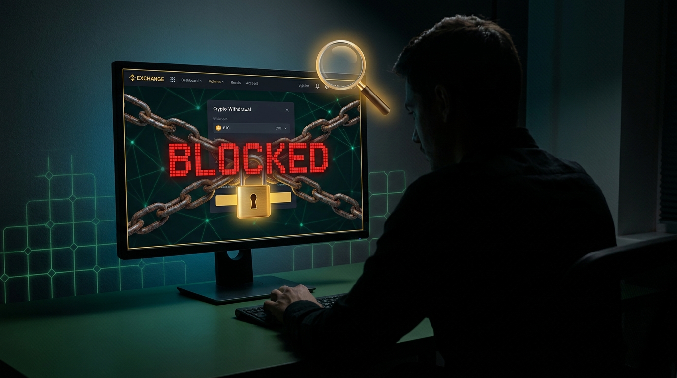 Guia de recuperação: golpe de bloqueio de saque em exchange falsa
